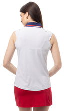 SanSoleil: Ladies UPF 50 SolAir Cool Ultra-Mesh Sleeveless Polo - Betsy White 900657P