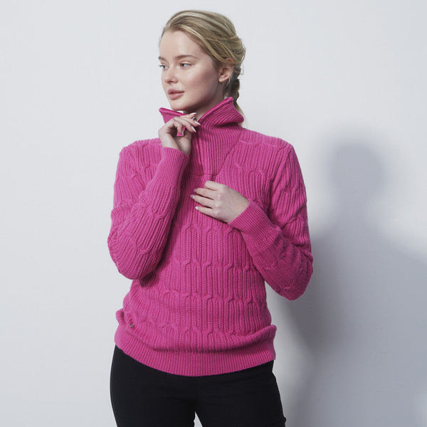 Daily Sports: Women's Olivet Cable Knit Pullover Lined - Tulip Pink