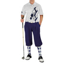 Golf Knickers: Mens Argyle Utopia Golf Shirt - M: Navy/White Clothing