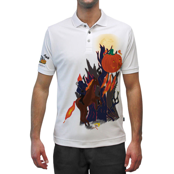 Golf Knickers: Mens Halloween Golf Shirt - Headless Horseman