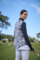 BloqUV x JANTZEN Collab: Women's UPF 50+ Relaxed Mock Zip Top (3002J) - Forest Blast Clothing