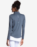 BloqUV: Women's UPF 50 Relaxed Mock Zip Top (3002) - Smoke Clothing