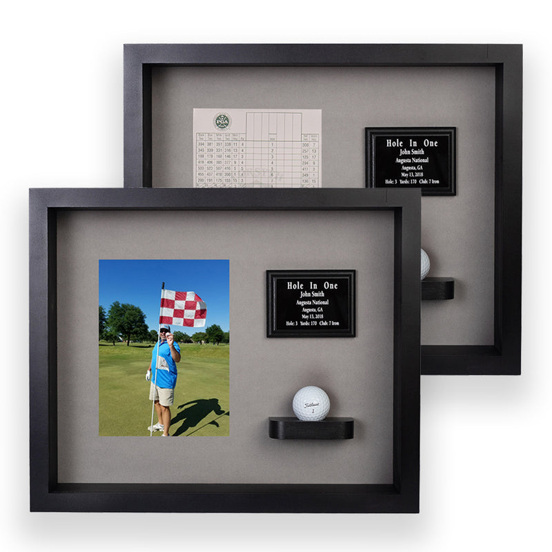 Eureka Golf: Hole In One Ball & Vertical Photo/Scorecard Shadow Box