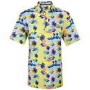 Tattoo Golf: Men's Aloha Cool-Stretch Golf Shirt - Vintage Hawaiian (Yellow)
