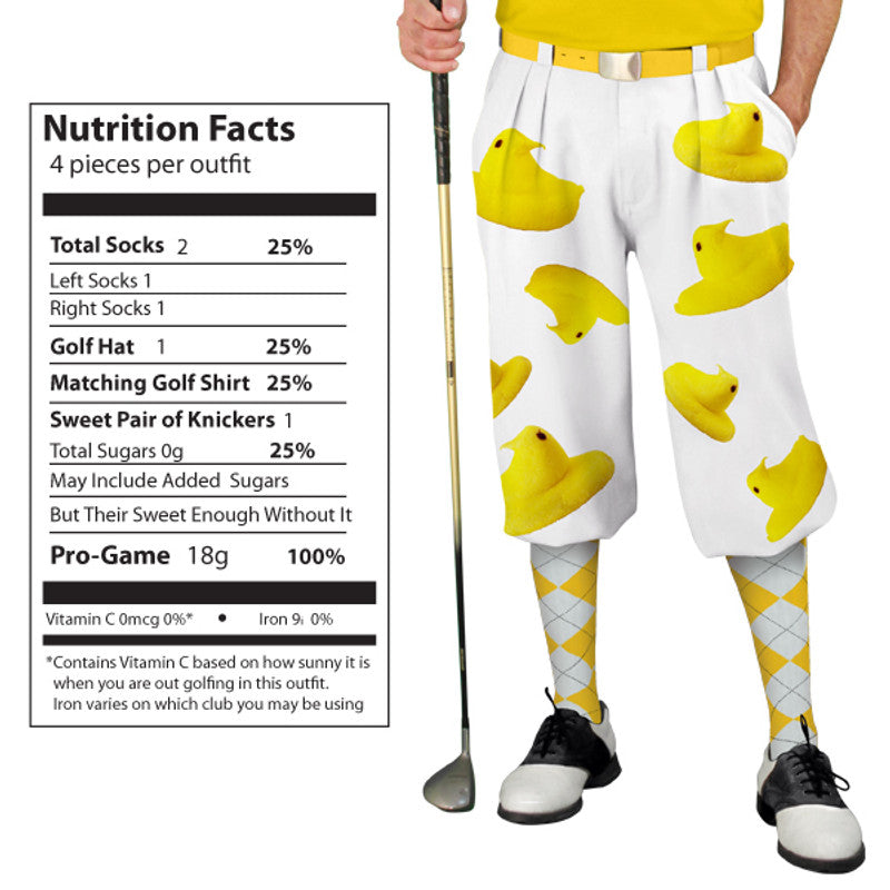 Golf Knickers: Mens Sknickers Knickers Outfit - Yellow Marshmallow Birdies