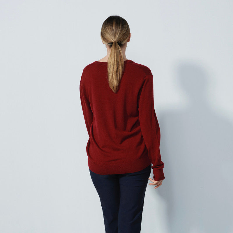 Daily Sports: Women's Boston V-Neck Sweater - Umbria Red