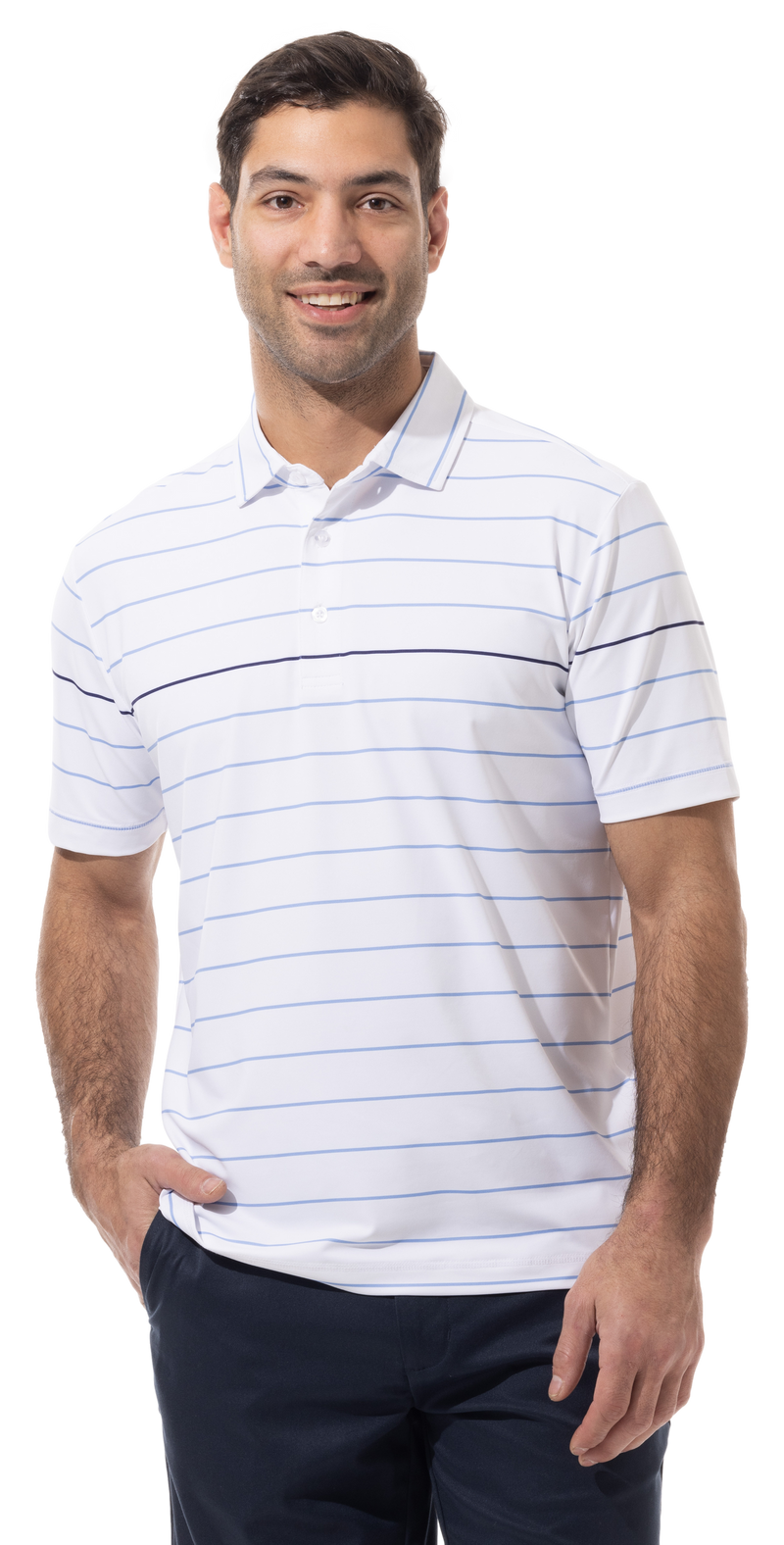 SanSoleil: Men's UPF 50 SolTek Ice Button Print Polo - 900840