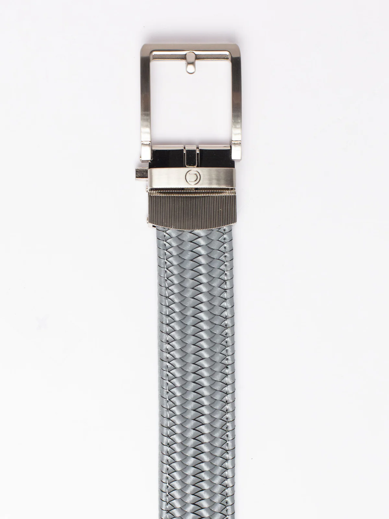 Nexbelt: Men's Braided Leather Golf Ratchet Belt - Grey 1.38" [35MM]