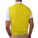Golf Knickers: Men's Argyle Sweater Vest - Yellow/Orange/White Clothing