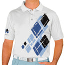 Golf Knickers: Mens Argyle Utopia Golf Shirt - 6I: Light Blue/Royal/Black Clothing