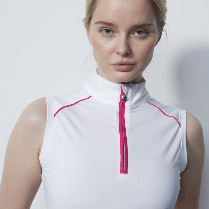 Daily Sports: Women's Atrani Heart Sleeveless Polo Shirt - White