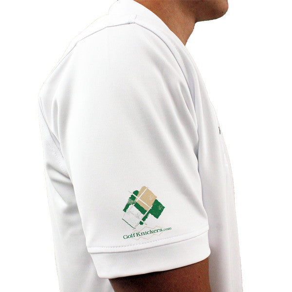 Golf Knickers: Mens Argyle Utopia Golf Shirt - HHHH: Dark Green/Khaki/White