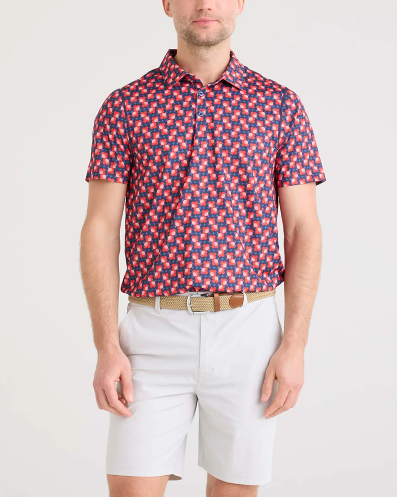 SAXX: Men's DropTemp UPF All Day Cooling Performance Polo - Fab Fresh Balls-Multi