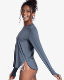 BloqUV: Women's UPF 50 Relaxed Scalloped Top (2015) - Smoke Clothing