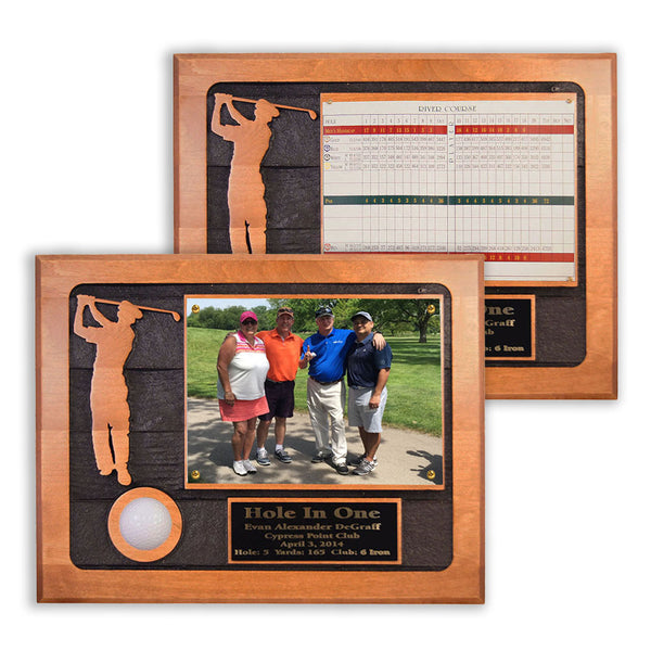 Eureka Golf: Hole-In-One Photo/Scorecard Sandcarved Plaque
