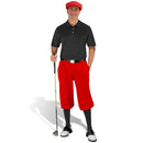 Golf Knickers: Men's Classic Golf Outfit - Red & Black