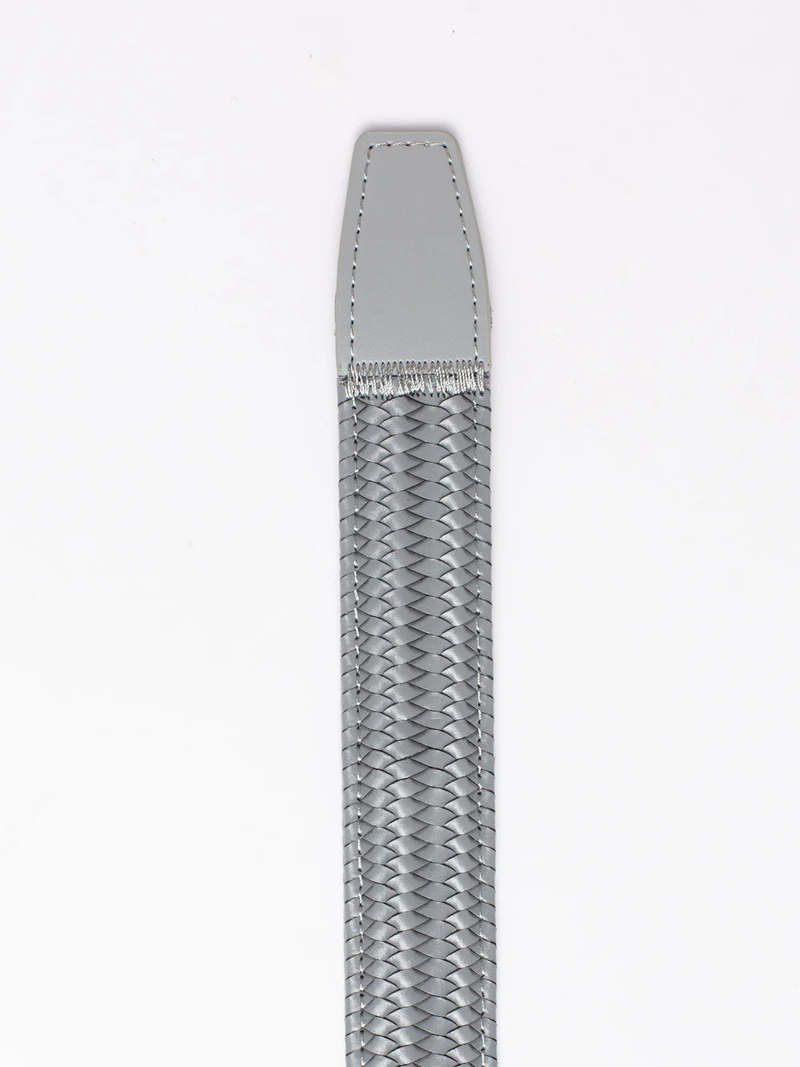 Nexbelt: Men's Braided Leather Golf Ratchet Belt - Grey 1.38" [35MM]