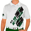 Golf Knickers: Mens Argyle Utopia Golf Shirt - GG: Dark Green/Black Clothing