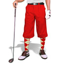Golf Knickers: Mens 'Par 3' Microfiber Golf Knickers - Red