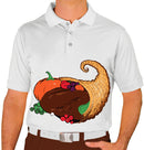 Golf Knickers: Mens Thanksgiving Golf Shirt - Cornucopia