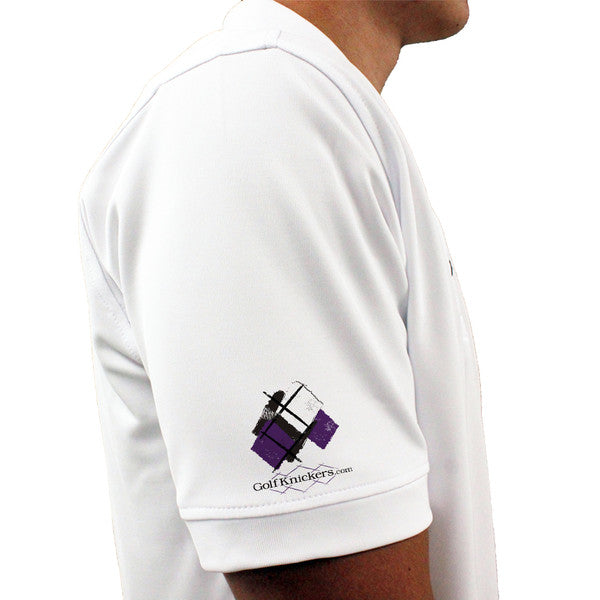 Golf Knickers: Mens Argyle Utopia Golf Shirt - OOOO: Black/Purple/White