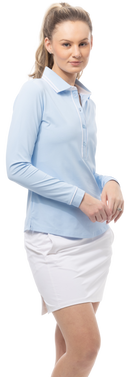 SanSoleil: Ladies Solaircool Tipped Five-Button Placket Polo - 900656