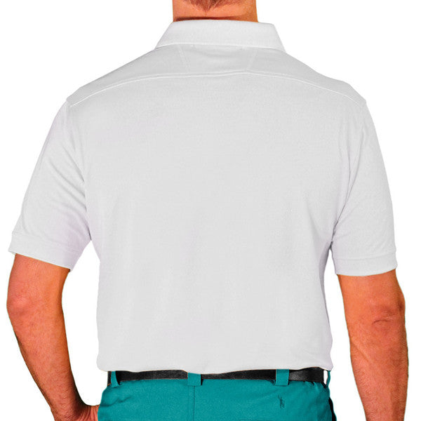 Golf Knickers: Mens Argyle Utopia Golf Shirt - 6O: Teal/White