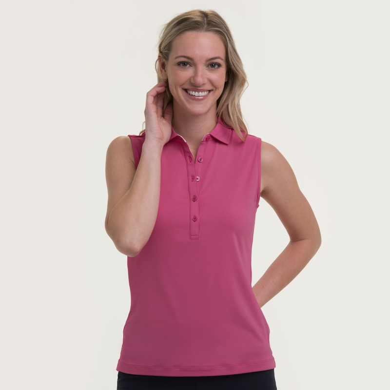 Fairway & Greene: Women's Sleeveless Charlotte Jersey Polo