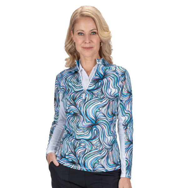 Nancy Lopez Golf: Women's 1/4 Zip Pullover - Flow Blast