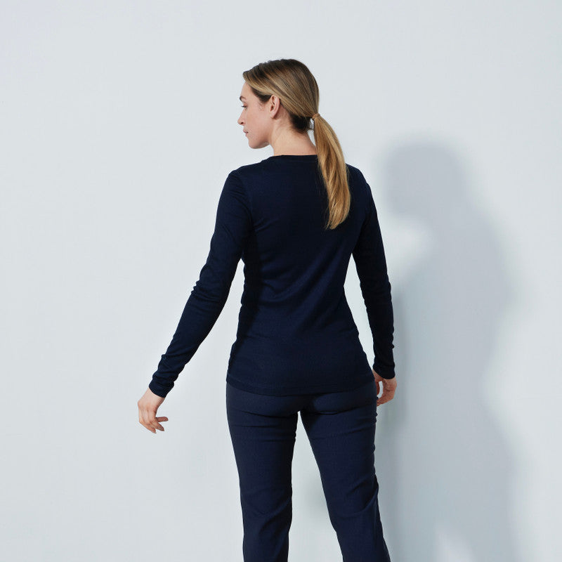 Daily Sports: Women's Ancona Long Sleeve Round Neck Top- Dark Navy