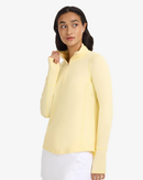BloqUV: Women's UPF 50 Relaxed Mock Zip Top (3002) - Lemon Yellow