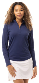 SanSoleil: Ladies UPF 50 SolTek Lux Long Sleeve Mock - 900622