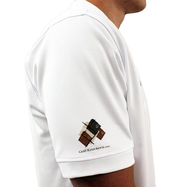 Golf Knickers: Mens Argyle Utopia Golf Shirt - 6W: Khaki/Brown/Black