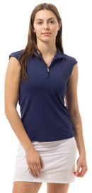 SanSoleil: Ladies UPF 50 SolTek Lux Sleeveless Solid Mock - 900627