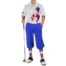 Golf Knickers: Mens Argyle Utopia Golf Shirt - 5K: Red/White/Royal Clothing