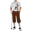 Golf Knickers: Mens Argyle Utopia Golf Shirt - CC: Brown/White Clothing