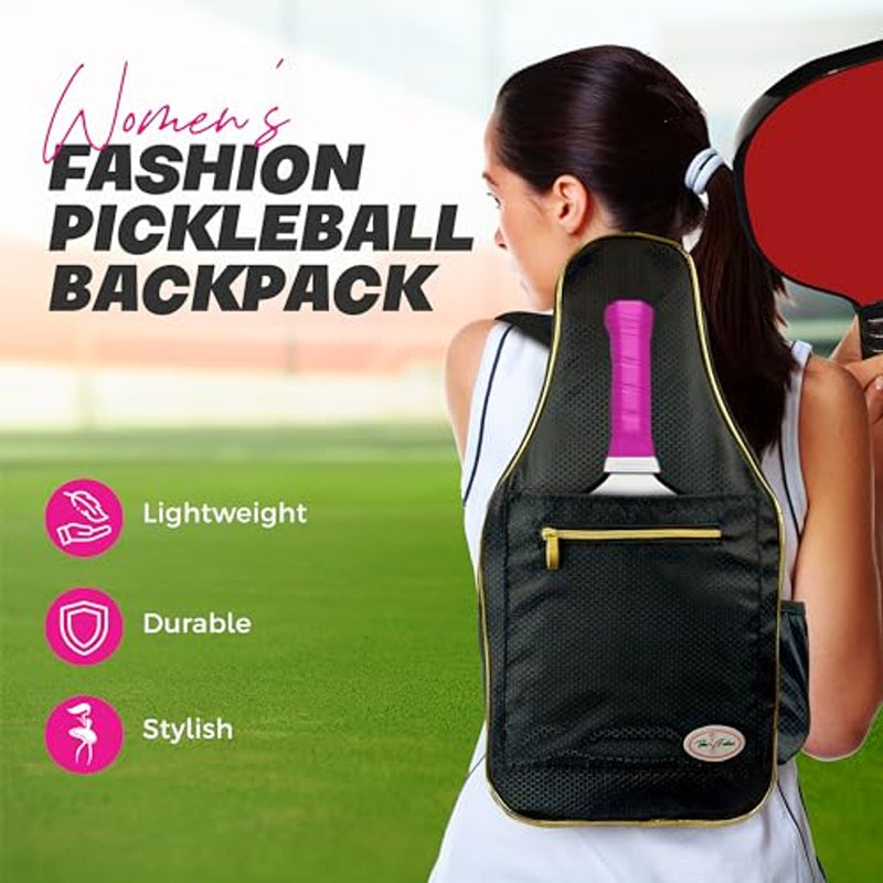 Taboo Fashions: Ladies Premium Pickleball Backpack - Gold Luxe