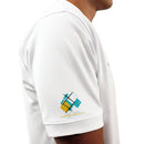Golf Knickers: Mens Argyle Utopia Golf Shirt - 5G: Teal/Bronze/White Clothing