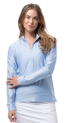 SanSoleil: Ladies Soltek Ice Print Zip Mock - 900454P
