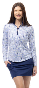 SanSoleil: Ladies UPF 50 SolCool Long Sleeve Zip Mock - 900463