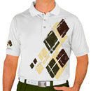Golf Knickers: Mens Argyle Utopia Golf Shirt - J: Butter/Olive/Brown Clothing