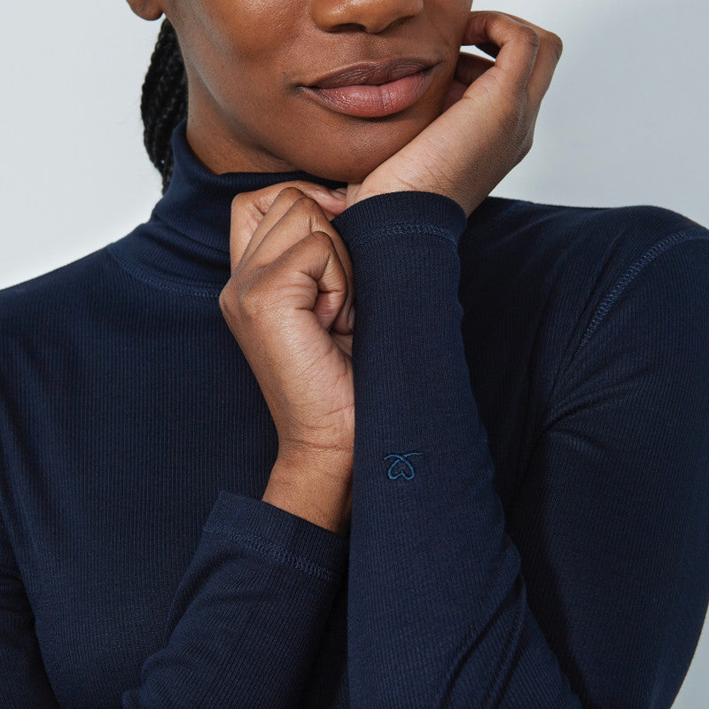 Daily Sports: Women's Ancona Long Sleeve Turtle Neck Top - Dark Navy