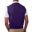Golf Knickers: Men's Argyle Sweater Vest - Purple/White Clothing