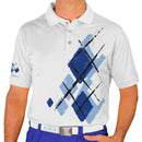 Golf Knickers: Mens Argyle Utopia Golf Shirt - UUU: Light Blue/Royal/White Clothing