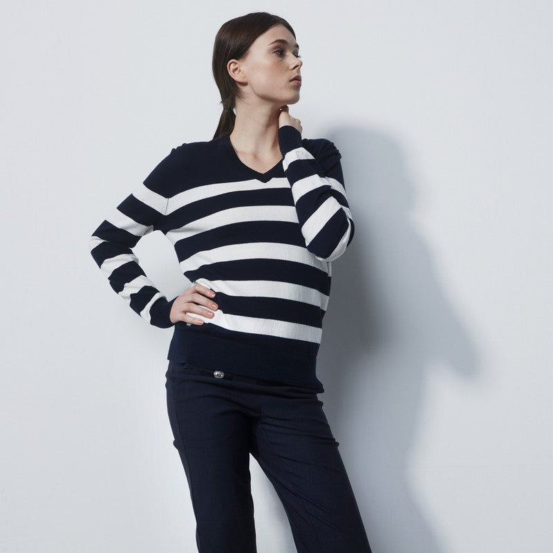 Daily Sports: Women's Ferrarra Stripe Pullover - Navy White