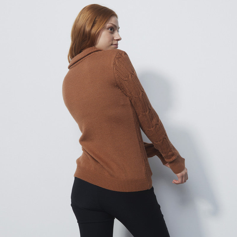 Daily Sports: Women's Olivet Cable Knit Pullover Lined - Cinnamon