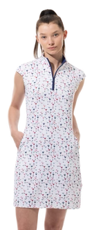 SanSoleil: Ladies UPF 50 SolStyle Cool Sleeveless Zip Mock Dress - 900722C Clothing