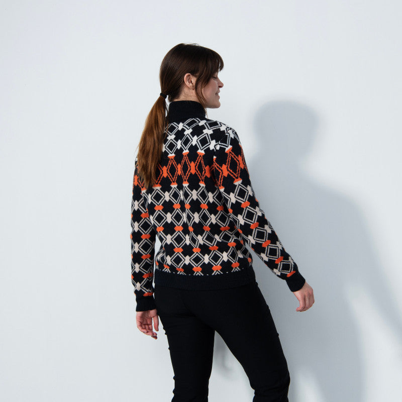 Daily Sports: Women's Creek Print Cardigan - Dark Navy