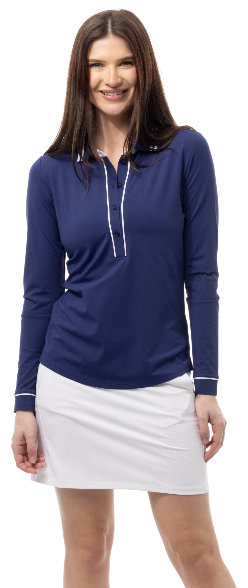 SanSoleil: Ladies Solaircool Tipped Five-Button Placket Polo - 900656