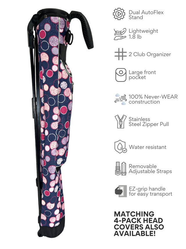 Taboo Fashions: Ladies Monaco Premium Companion Golf Bag with Stand - Poppin Bottles